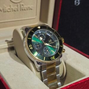 Yeşil Detay Kadran Çelik Kordon Saat